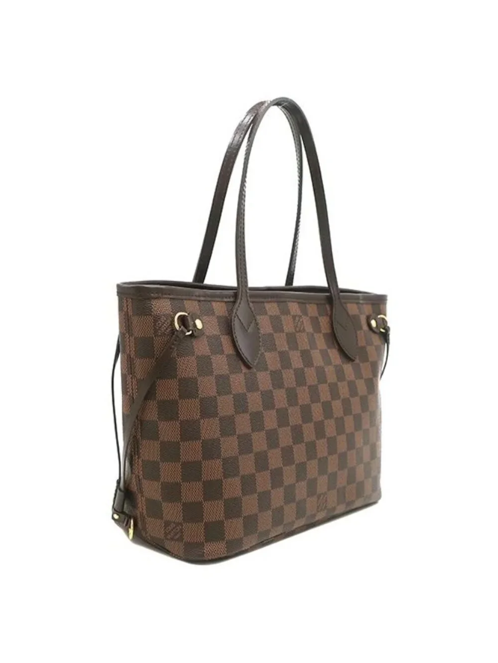Louis Vuitton Tote Neverfull PM Damier Canvas Ebene Gold Brown